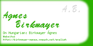 agnes birkmayer business card