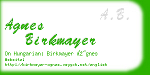 agnes birkmayer business card